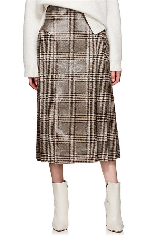 fendi skirt with plaid blouse